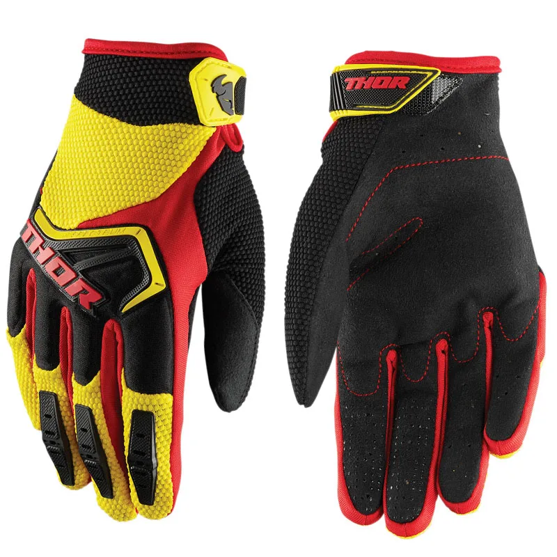 Перчатки для горного велосипеда, перчатки для мотокросса Thor BMX ATV MTB, перчатки для внедорожных мотоциклов - Цвет: Цвет: желтый