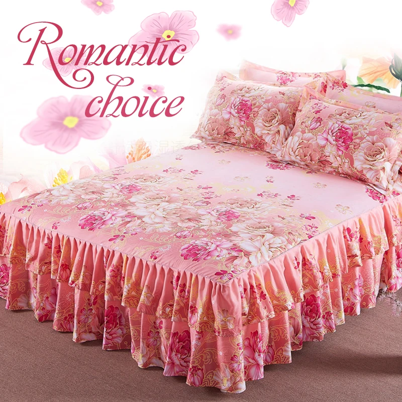 Doubleside Ruffle Bed Skirt Sheet Elastic Band Bed Skirt Twin/full