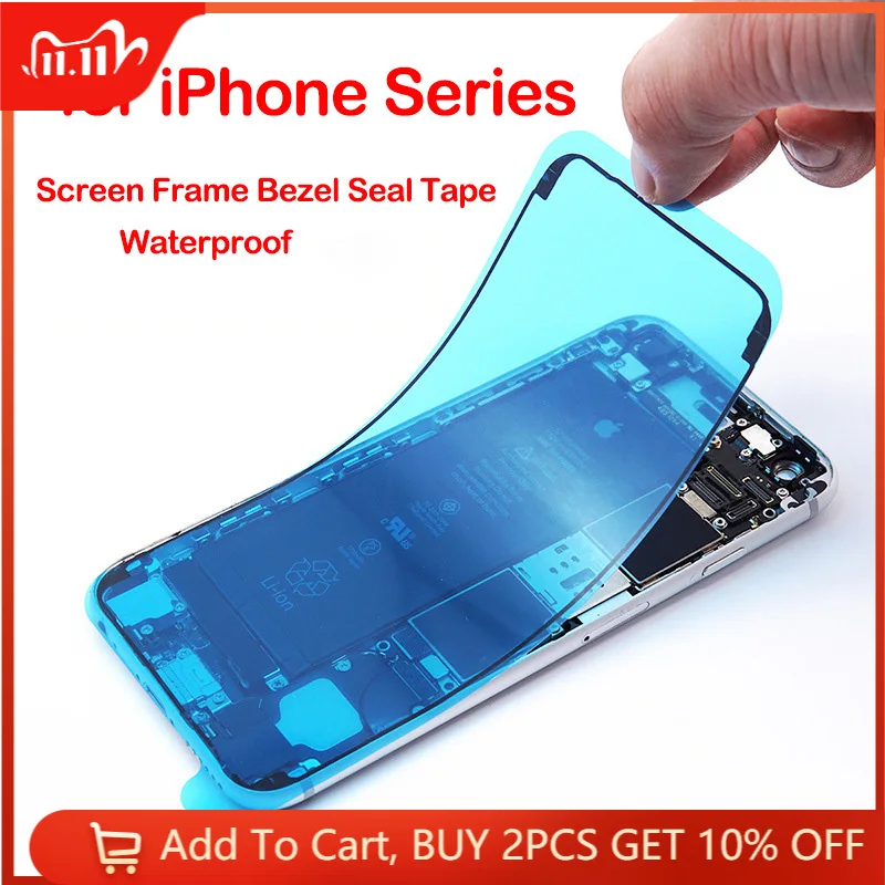 

2PCS Screen LCD Frame Adhesive Tape Sealing for iPhone X 8 7 6S 6 6plus, Front Housing Waterproof Seal Stickers Replacement