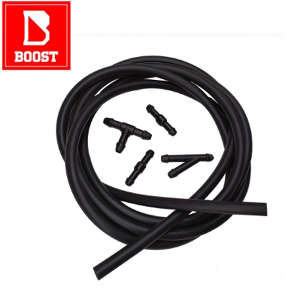 

7pcs/Set DIY Windscreen Car Water Wiper Nozzle Washer Spray Jet Hose Pipe 2 Meter With 6pcs Black Connectors Car Accessories