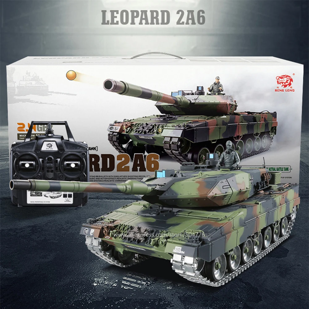 1/16 LEOPARD 2A6 боевой танк с дистанционным управлением 6 0 отдачей пушки 3889 1 Advanced для