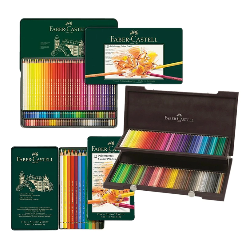 Faber Castell 1100 Professionale Polychromos Grassa Matite Colorate 12/24/36/60/72/120 Colori Artist Grado Grassa Lapis De Cor Matita