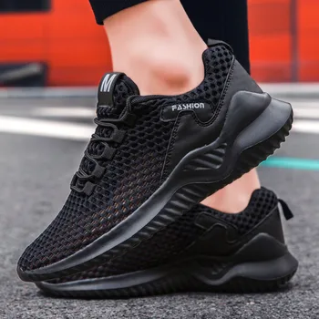 

2020 Running Hip end Sneakers High quality hollow mesh large size sports tide shoes ultra light high elastic sports mens shoes