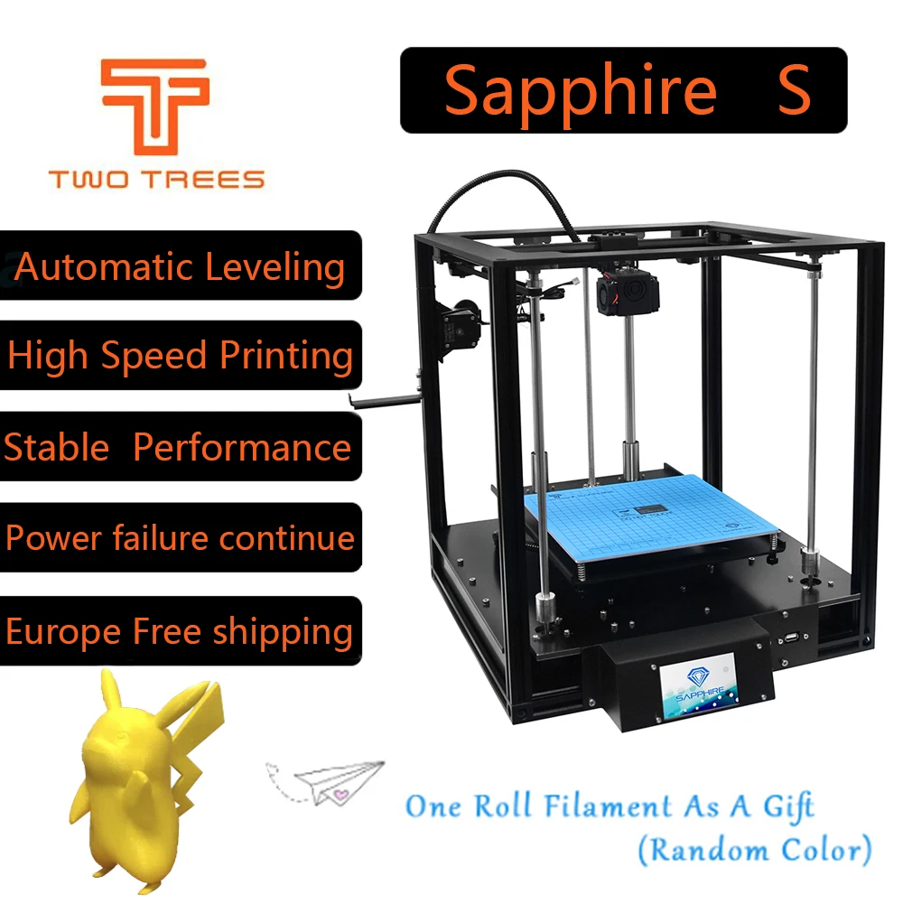

TWO TREES High-precision Sapphire S 3D Printer CoreXY Automatic leveling Aluminium Profile Frame DIY print Kit Core XY structure