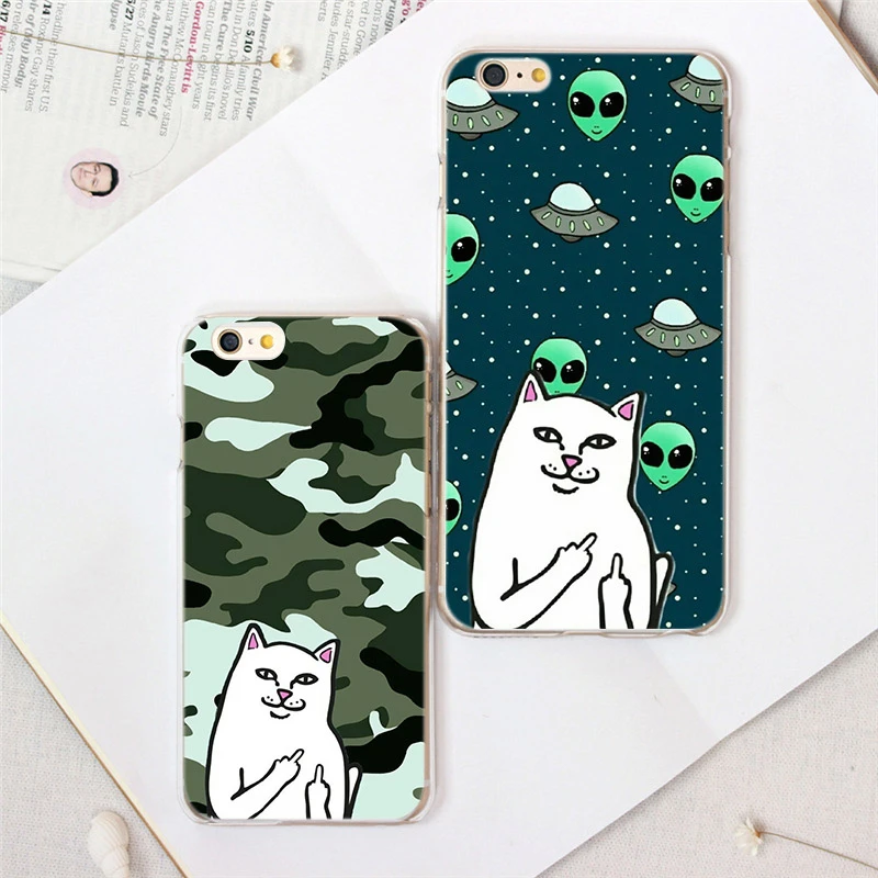 Ripndip Cat Nermal Phone Case For Iphone 6 6s 7 8 Plus 5s Se Xs Xr X Max 5 12 11pro Transparent Soft Tpu Pattern Coque Capa Phone Case Covers Aliexpress