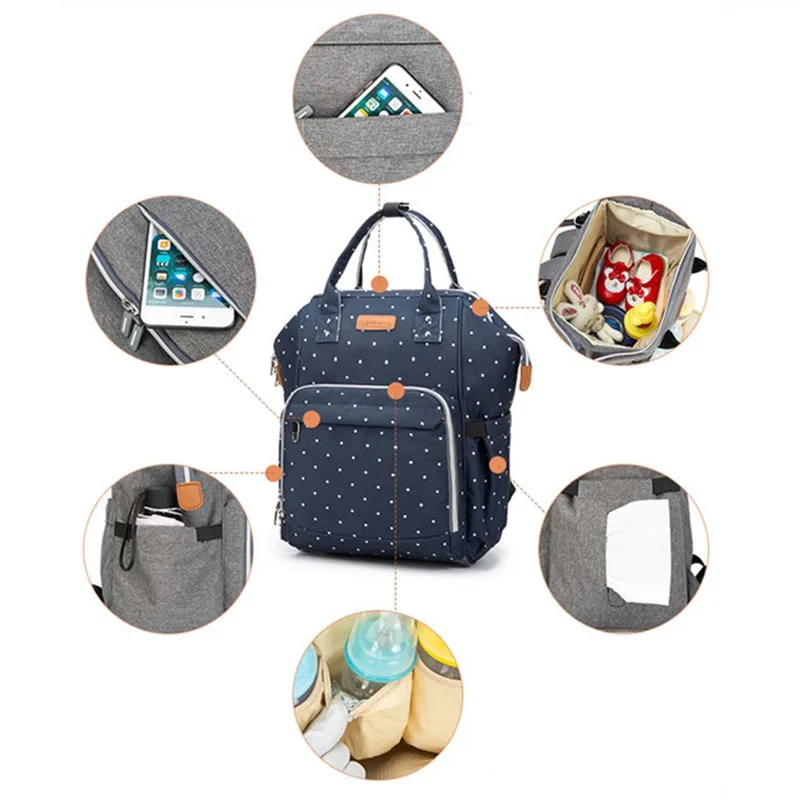Multifunctional Baby Diaper Bag Large Capacity Mummy Maternity Handbag Stroller Baby Care Feeding Bag Outdoor Travel Backpack