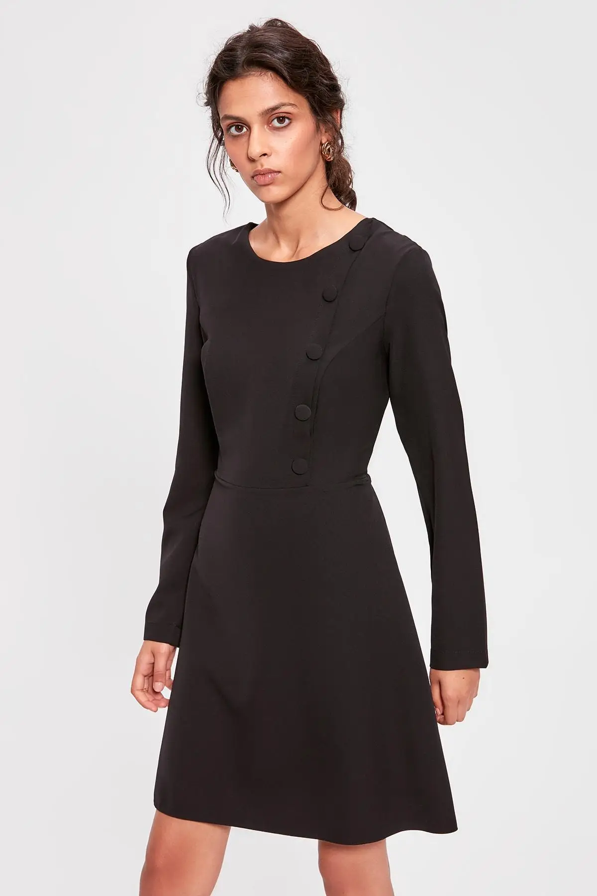 

Trendyol Black Button Detail Dress TWOAW20EL0932