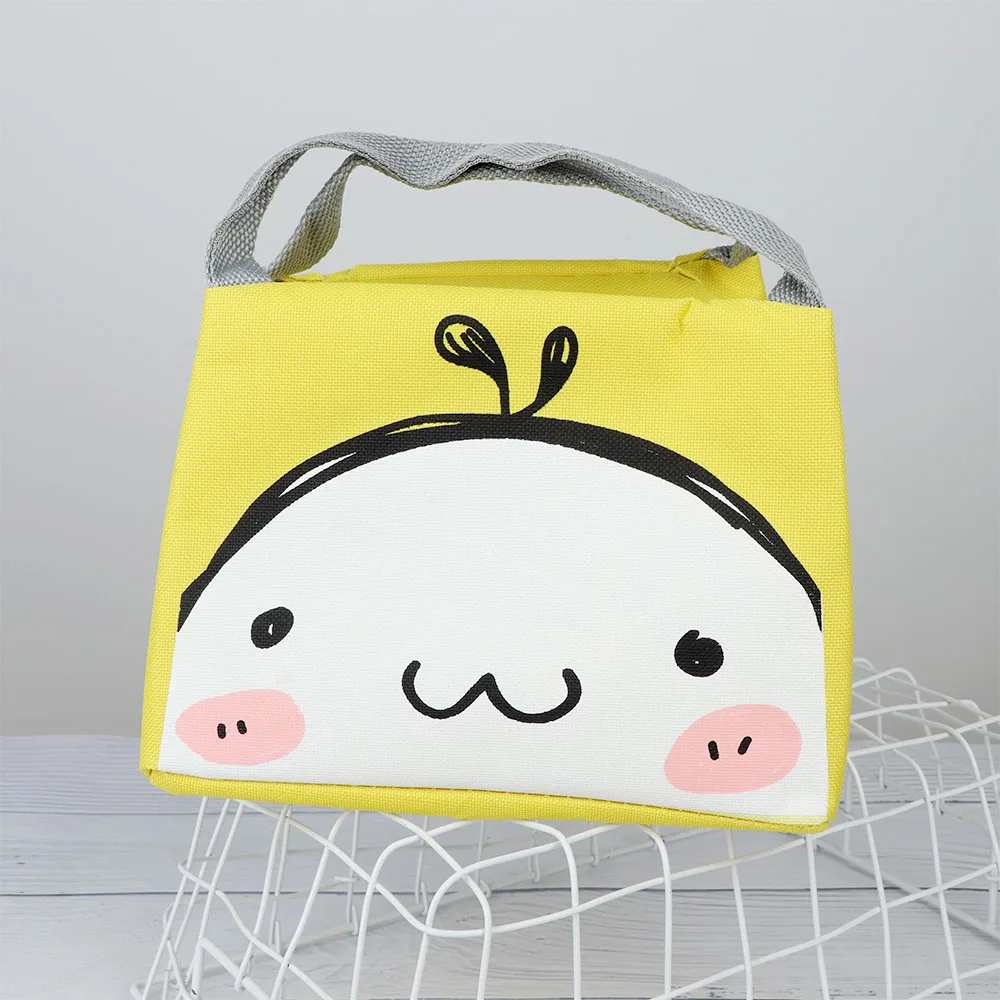 yellow 1 шт. портативный мультфильм животных напечатаны на открытом воздухе водонепроницаемые Oxford Тканевые для путешествий пикника Ланч мешок милые студенческие изоляционные сумки - Цвет: yellow