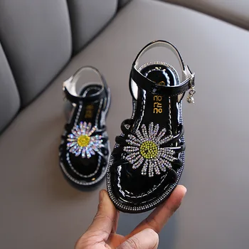 

Big Kids Summer Color Fashion Sandals 2020 New Little Girl Princess Flowers Shoe Children Beach Sandal 3 4 5 6 7 8 9 10 11 12