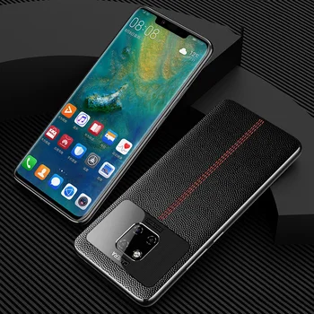 

Genuine Leather plating Case For Huawei Mate 20 Pro Mate20Pro cover Business First layer real cowhide Sewing line case