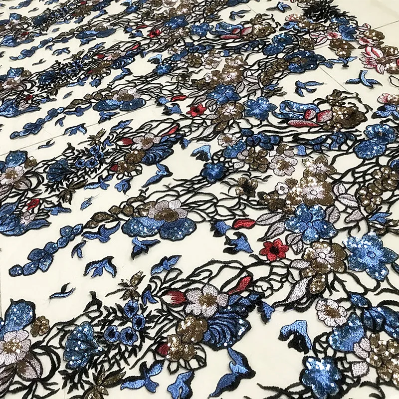 GLace 1Y/лот абрикосовая сетка расшитая блестками ткань для свадебного платья представление костюм украшение TX1358