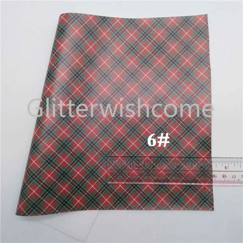Glitterwishcome 21X29 см A4 размер винил для бантов тартан Печатный искусственный ткань, пледы печатные искусственная кожа листы для бантов, GM553B