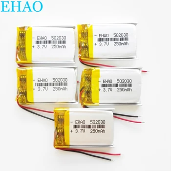 

Lot 5 pcs 3.7V 250mAh 502030 Lithium Polymer LiPo Rechargeable Battery For Mp3 GPS smart watch electronic part