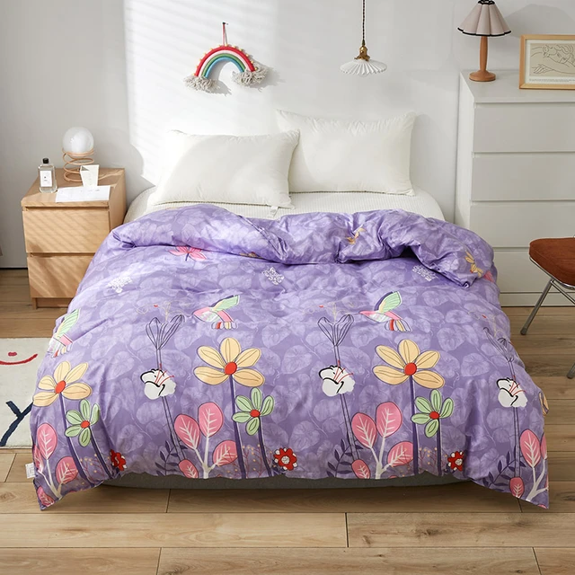 Duvet Cover Bed Flowers | Funda Nordica 150 Flowers | Purple Color Bed Cover - 1pc -