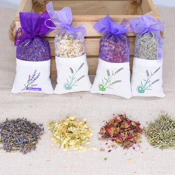 

Natural Rose Flowers Jasmine Lavender Bud Dried Flower Sachet Bag Aromatherapy Wardrobe Desiccant Sachet Car Room Air Refreshing