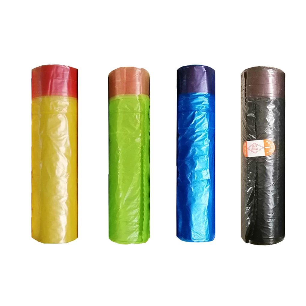 15 Bags/Roll Durable Trash Bag Household Drawstring Strong Disposable Kitchen Plastic Wastebasket Trash Pouch