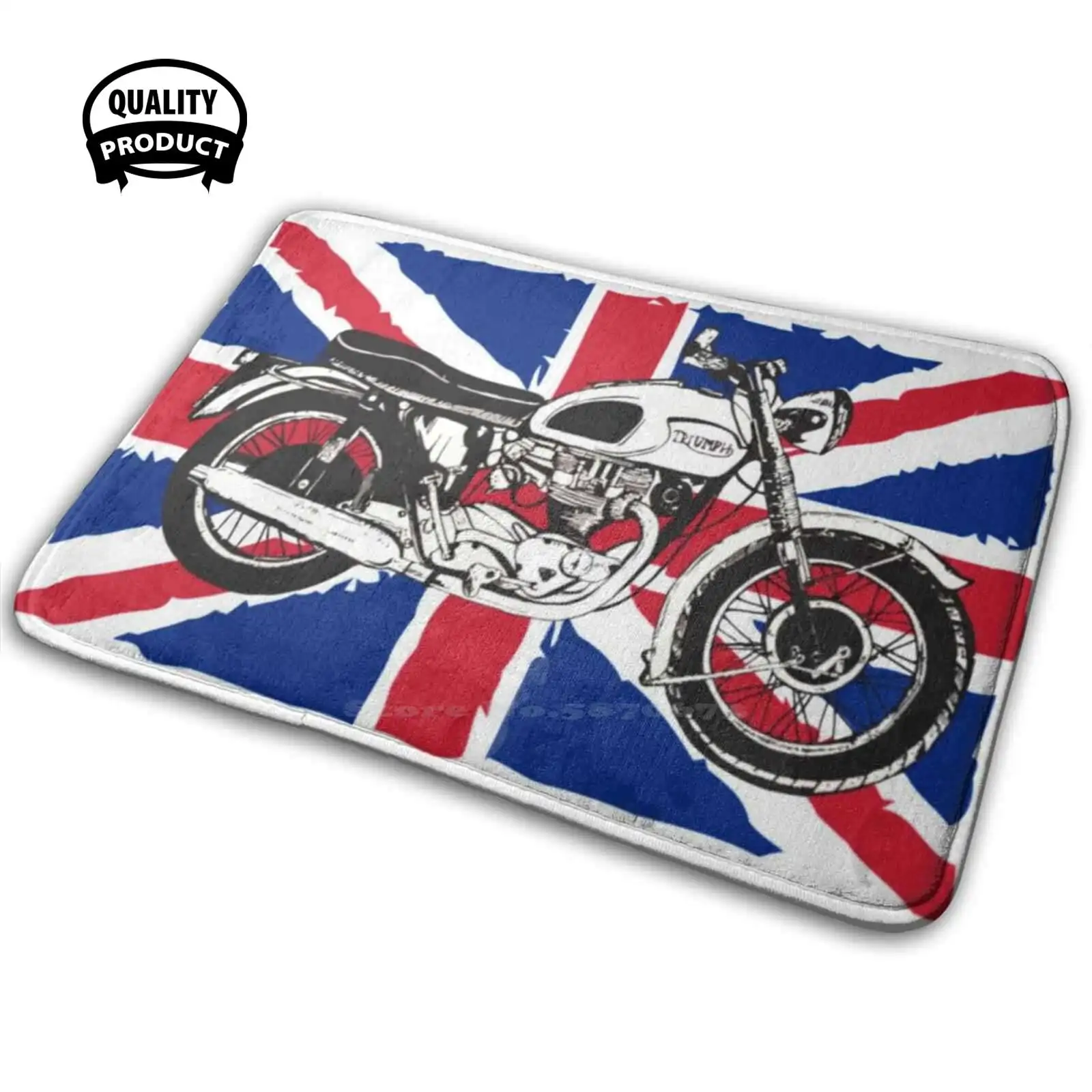 Bike British : The Of Tradition 3D Soft Tappetino Antiscivolo Tappeto Tappeto Cuscino Thun Rd 1959 Thun Rd Thun Rd Con Union Jack Thun Rd