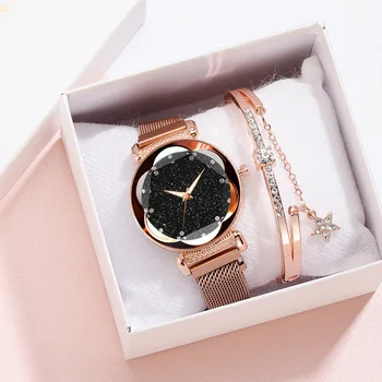 

Zegarek Damski Ladies Magnetic Starry Sky Clock Luxury Women Watches Fashion Diamond Female Quartz Wristwatches Relogio Feminino