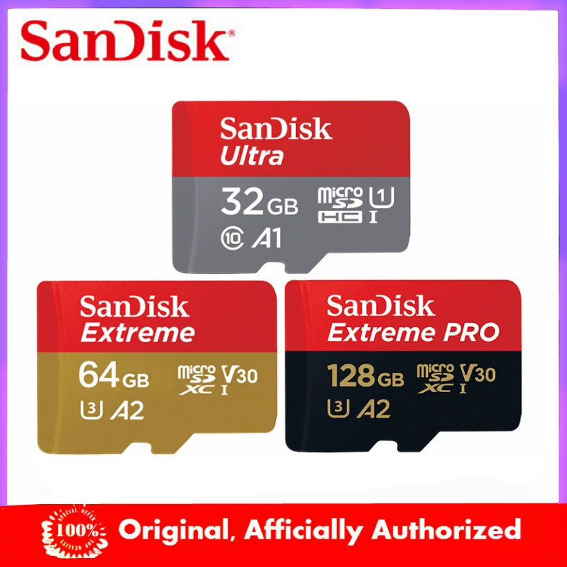 SanDisk – carte Micro SD EXTREME PRO U3 A2, 16 go/32 go/64 go/128 go/256 go, 4K |