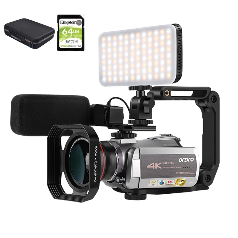 Video Camera Camcorder 4K IR Night Vision Ordro