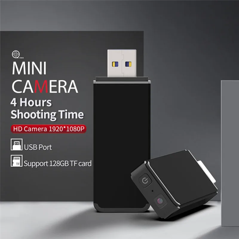 Мини микро USB камера мини DV DVR видеокамера HD 1080P видео фото Видение Движения Обнаружения памяти до 6128G для безопасности Moninitor - Цвет: Black