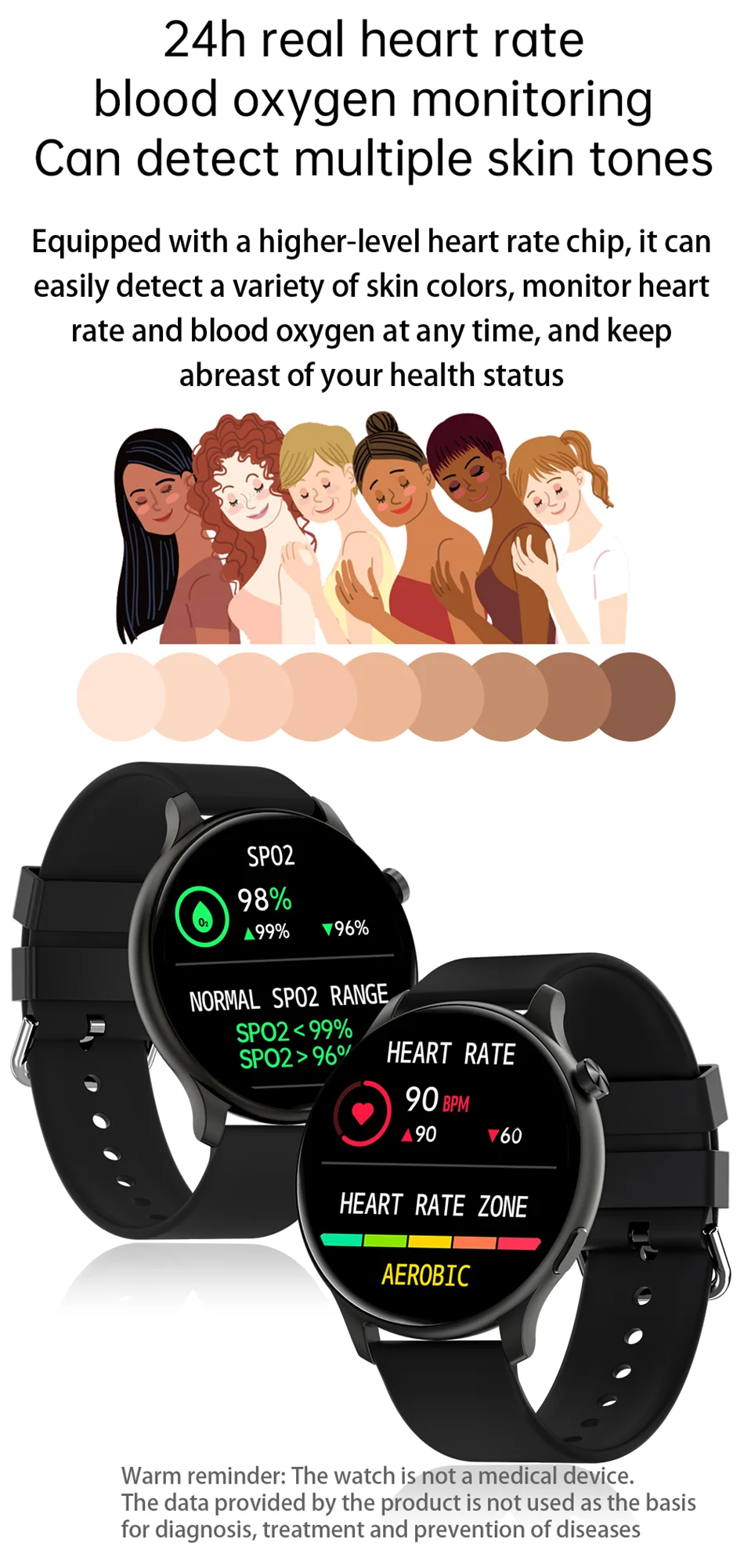 2022 New Bluetooth call Smart Watch Women Men Dynamic dial Information Remind Sports Multifunctional Waterproof Smartwatch+Box