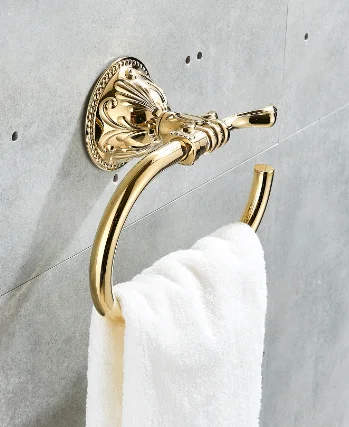 Bad zubehёr Antike Messing Sammlung, Handtuch Ring, Papier Halter, Wc Pinsel, Mantel Haken, bad Rack, Seifenschale, Wasserhahn - Цвет: Черный