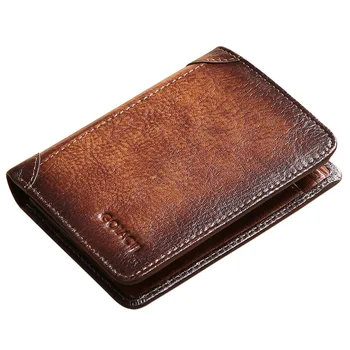 

2020 New Men's Wallet Leather Short Men's Wallet Multi-Function Driver's License One-Piece Card Bag Brushed Leather