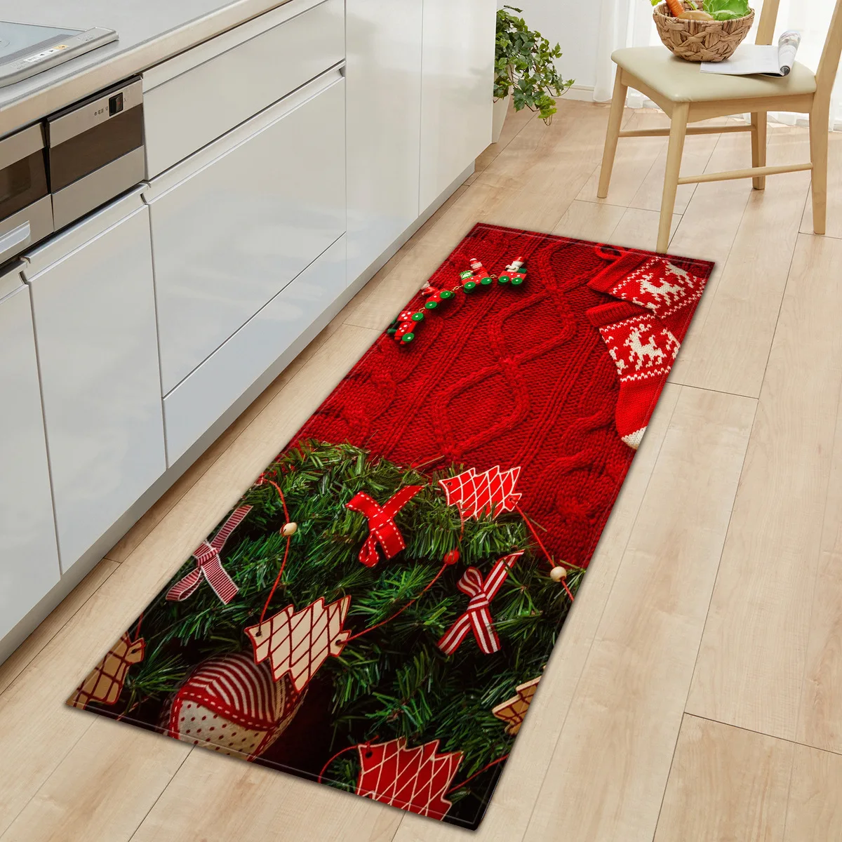 Christmas 3D Carpet Xmas Long Strip kitchen Mat carpets for living room bedroom Area Rugs new Year decoration Rug gift | Дом и сад