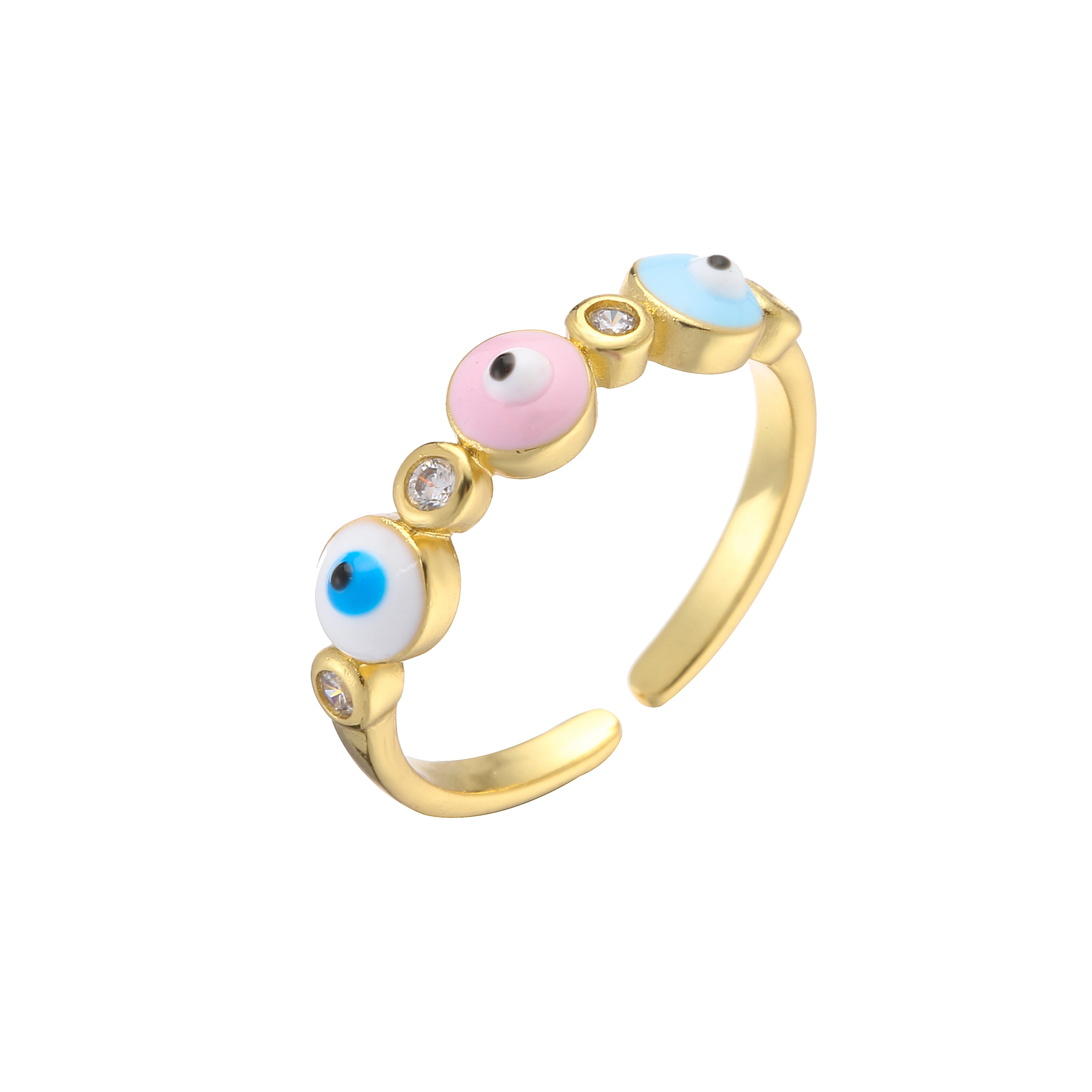 Bague Yeux Maléfiques Bleus - Bijoux Féminins en Émaille pour Femmes et Filles