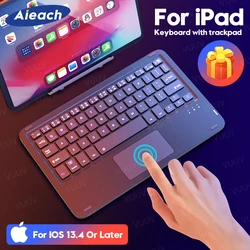 Aieach teclado sem fio bluetooth para ipad teclado com touchpad, tablet teclado para ipad pro 11 12.9 ar 4 10.2 2019 2020