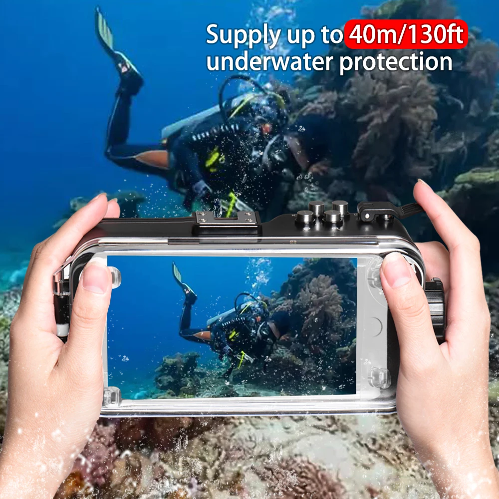 Водонепроницаемый чехол для телефона для Iphone 11 Pro Max Bluetooth управление 40 м подводный защитный чехол для мобильного телефона с красным фильтром 1 шт