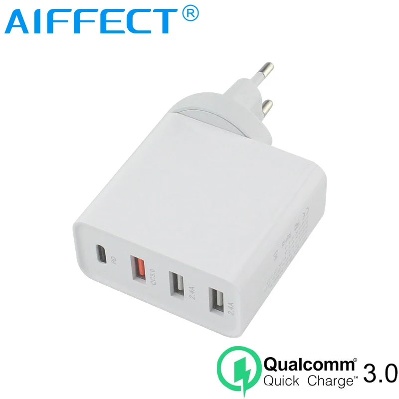 

AIFFECT QC3.0 Phone Charger with Tpye-C Fast Charging Max 48W PD Smart Tablet Charging for HUAWEI ipad