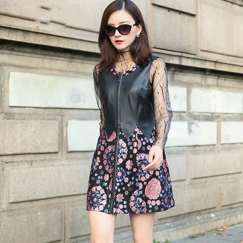 Лидирующий бренд, элегантные женские вечерние платья в винтажном стиле с цветочным принтом, женское мини-платье трапециевидной формы из натуральной кожи, сарафан, свадебные платья - Цвет: 2