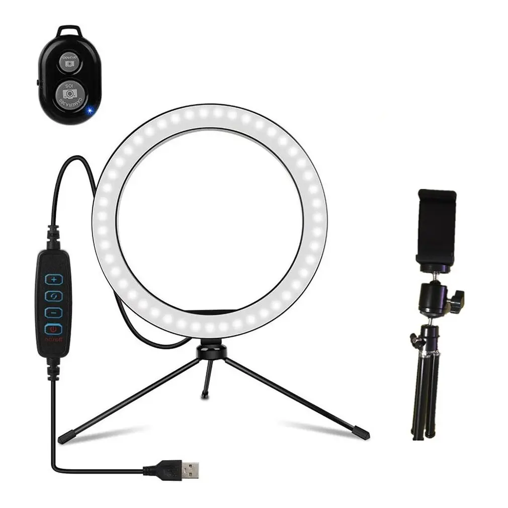 

2020 New Professional Live Beautifying Light Desktop Mini Stand 26Cm Live Broadcast Fill Light Set Circular
