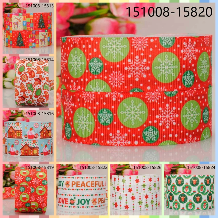 

10yards -different sizes -Merry Christmas ribbon printed Grosgrain Jubilation red ribbon