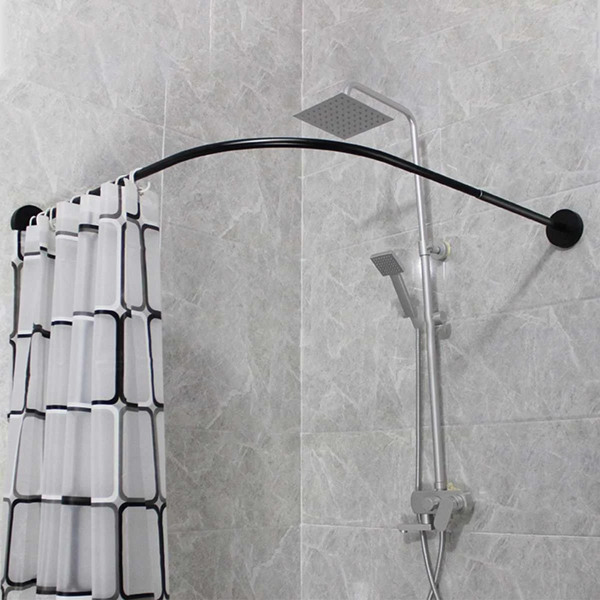 Corner Shower Curtain Rod Stainless Steel Bathroom Rail Whole Pipe Inox
