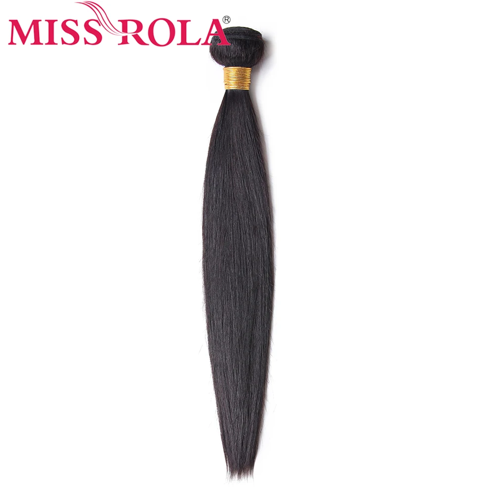 Baratos Miss Rola cabello liso peruano paquetes de cabello con cierre 100% cabello humano Color Natural no Remy 3 paquetes con cierre de 4*4