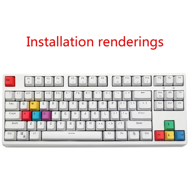 교체 가능한 WASD 기계식 키보드 키 캡 OEM 프로필 PBT RGBY 수정 자 9 키-레이저 새겨진 키 캡