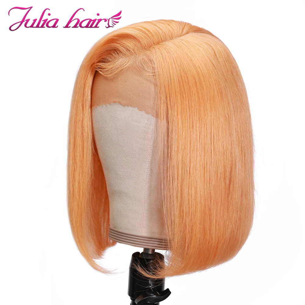 Blonde Bob Lace Front Human Hair Wigs Straight Brazilian Remy 613 Yellow Pink Green 13x4 Lace Front Short Bob Wig Pre Plucked (13)