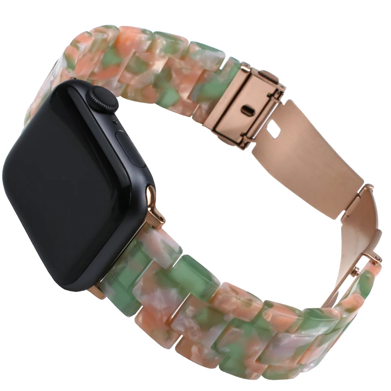 Ювелирный Браслет из полимерного материала, черепаховый ремешок для Apple Watch, ремешок 38 мм, 40 мм, 42 мм, 44 мм для Apple iWatch, ремешок серии 2, 3, 4, 5