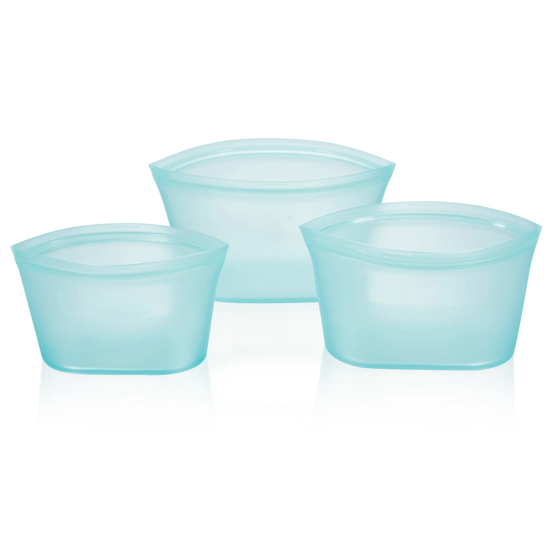 3PCS Bowls Blue 2 шт/3 шт кухонные многоразовые силиконовые герметичные контейнеры с замком-молнией, набор оригинальных силиконовых чаш для хранения еды, чашки, сумки, набор - Цвет: 3PCS Bowls Blue