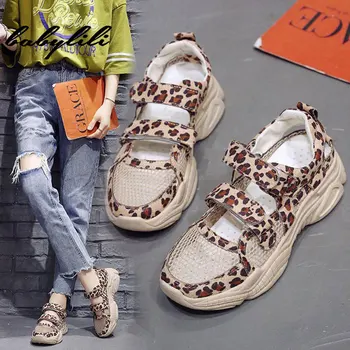 

Leopard Sandals Wedges Shoes for Women Sandals High Heels Platform Sandals 2019 Summer Sneaker Ladies Shoes Chaussures Femme