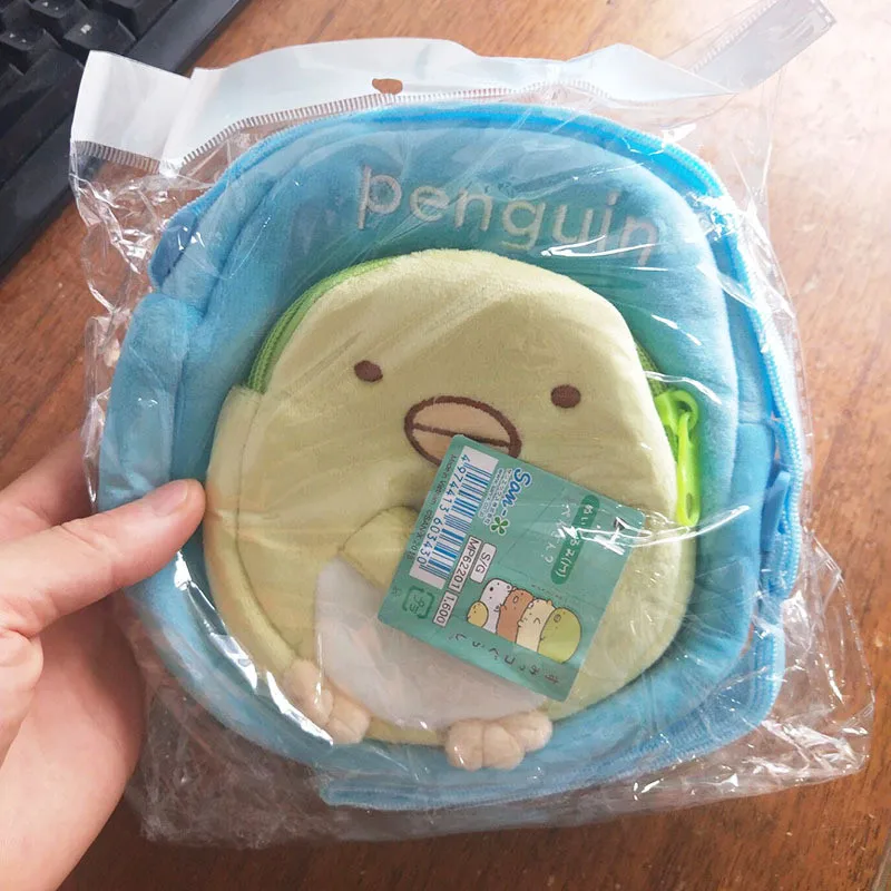 Anime San-X Corner Bio Sumikko Gurashi Crossbody Messager Bag  Neko Shirokuma Tokage Tonketsu Penguin Shoulder Bag Plush Backpack (4)