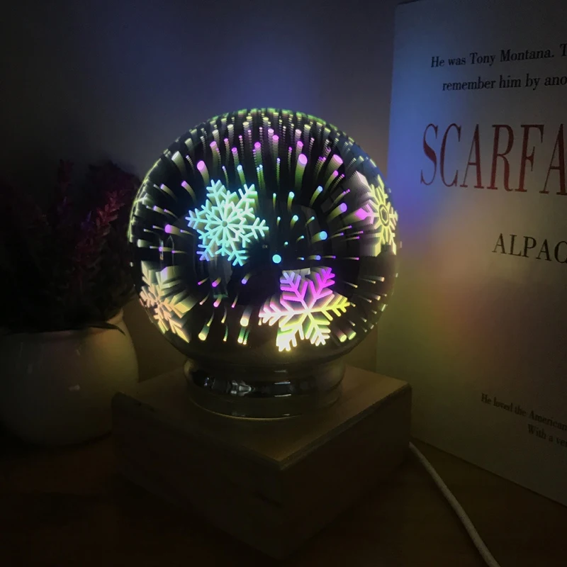 Рождественский Декор USB перезаряжаемая красочная Звездная Сфера 3D лампа в форме стеклянного глобуса светящийся ночник шар лампа для Декор для детской спальни