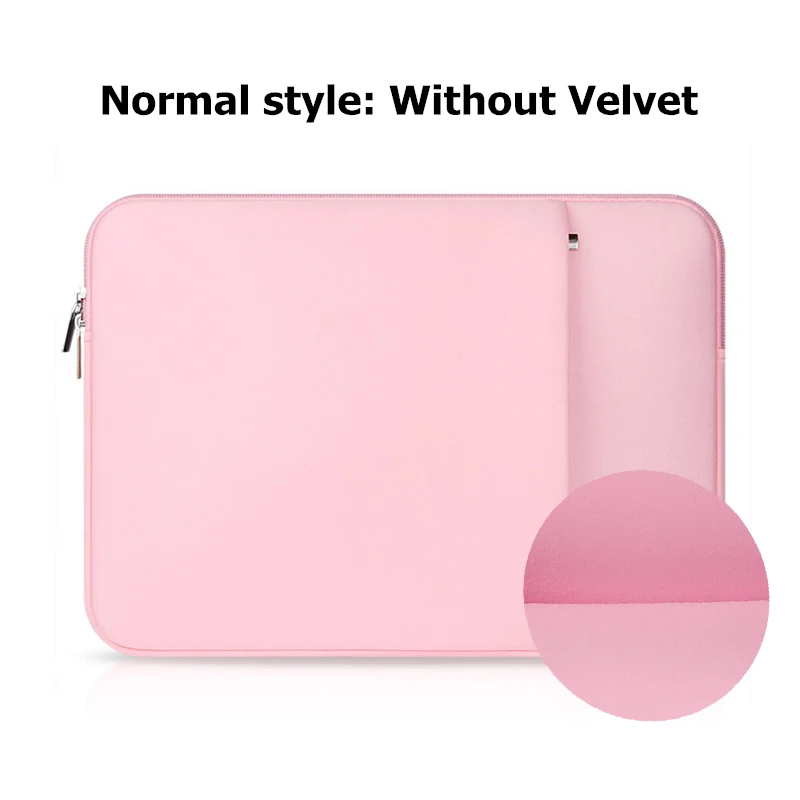 Кейс для ноутбука планшет рукав для упаковки 1" 12" 1" 15" 15," для Macbook Pro Air retina 14 дюймов для Xiaomi huawei hp Dell - Цвет: Pink without Velvet