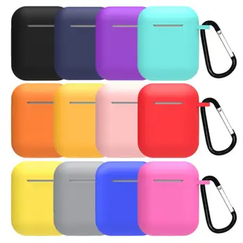 

21 Style Solid Color Silicone Gel Earphones Case For Air Pods Drop-proof Protective Sleeve Case Cover Skin For Airpods Earphones