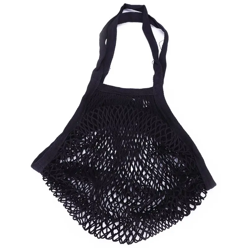 Reusable Fruit String Grocery Shopper Cotton Tote Mesh Woven Net Shoulder Bag black | Багаж и сумки