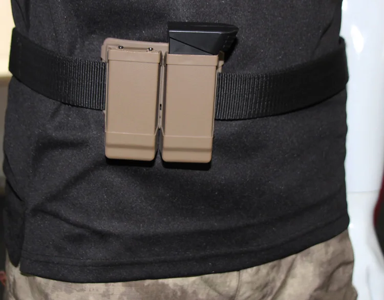 Тактический двойной журнал сумки с поясным ремнем весло для Glock 17 19 M9 P226 охотничий пистолет CQC Кобура рабочий зажим Чехол