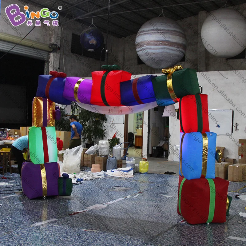 

BARGAIN PRICE 4x2.5mh inflatable Christmas lighting gift box arches air filled individualized event arch